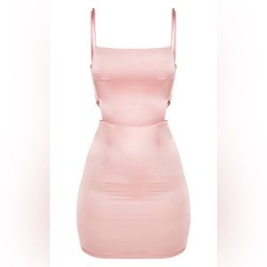 PLT Rose Satin Cutout Bodycon Dress Size 6